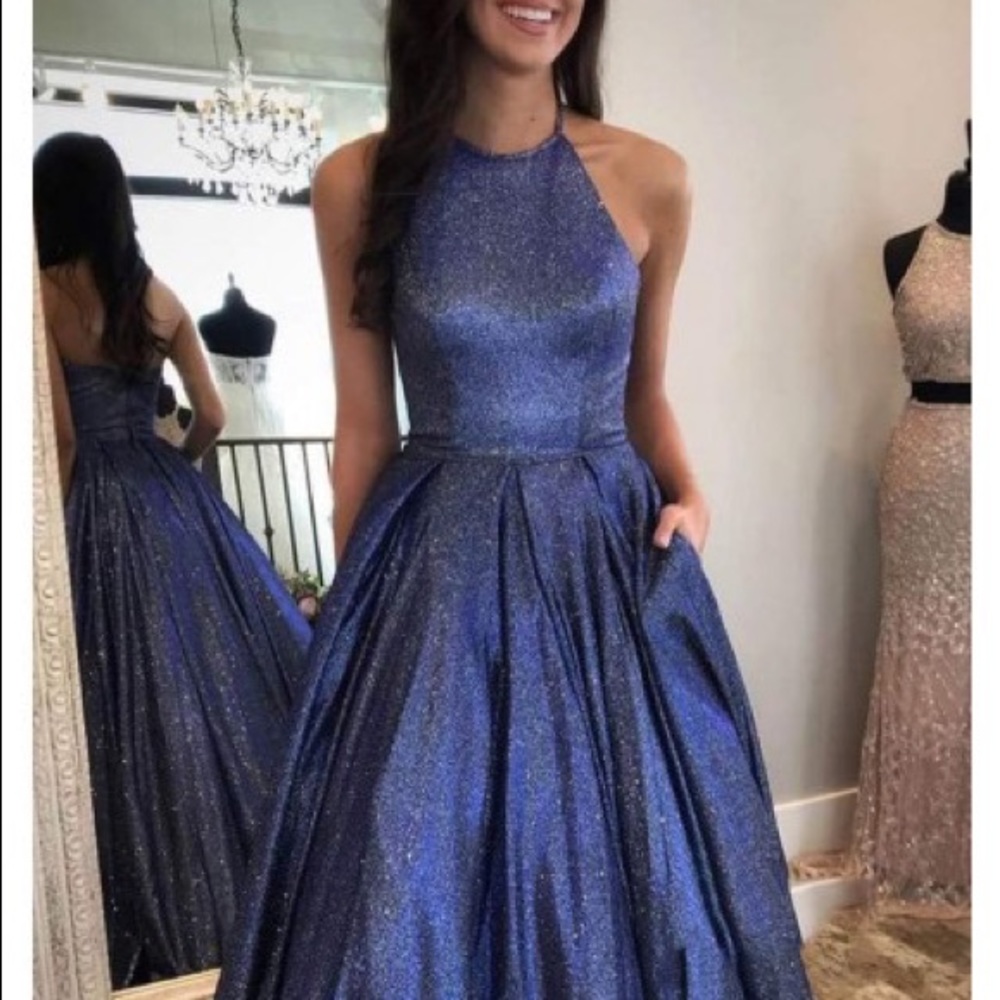 Prom/pageant princess gown. Shimmering blue/purple.